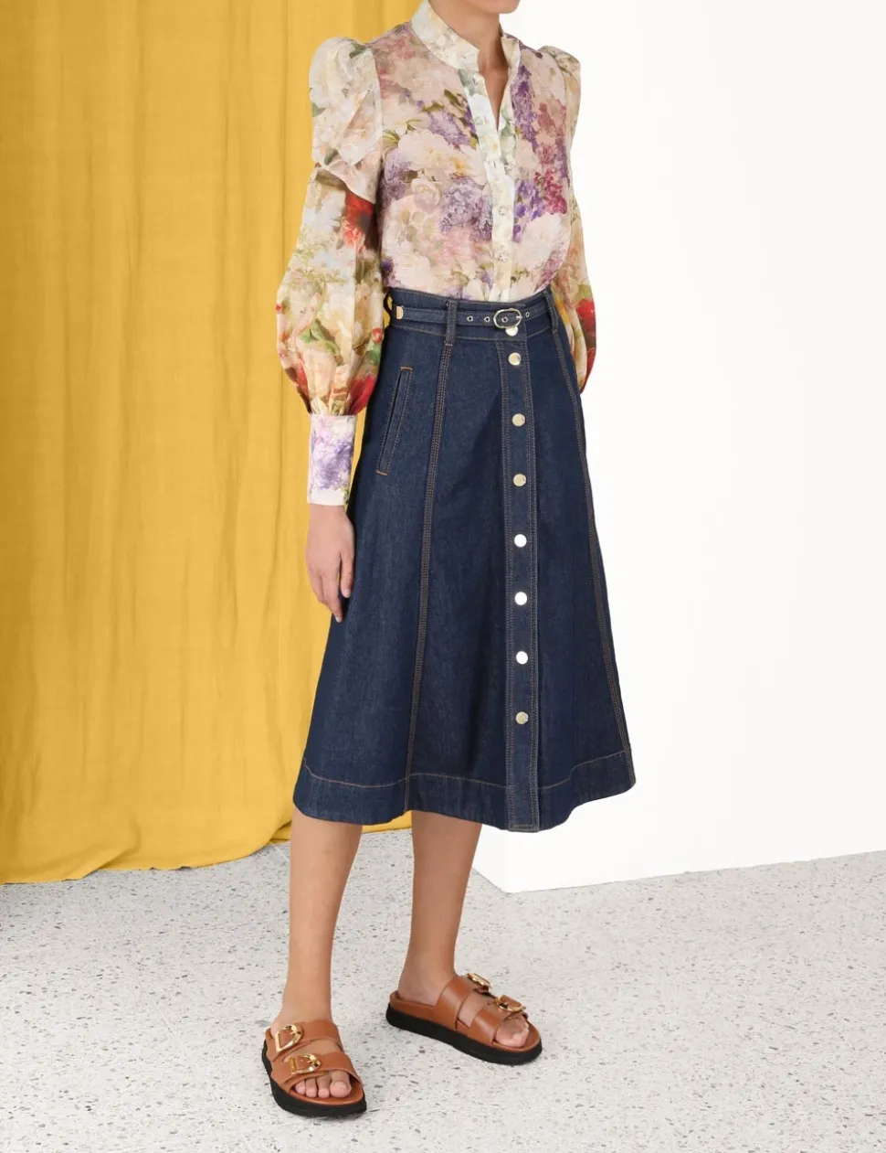 A Line Denim Skirt