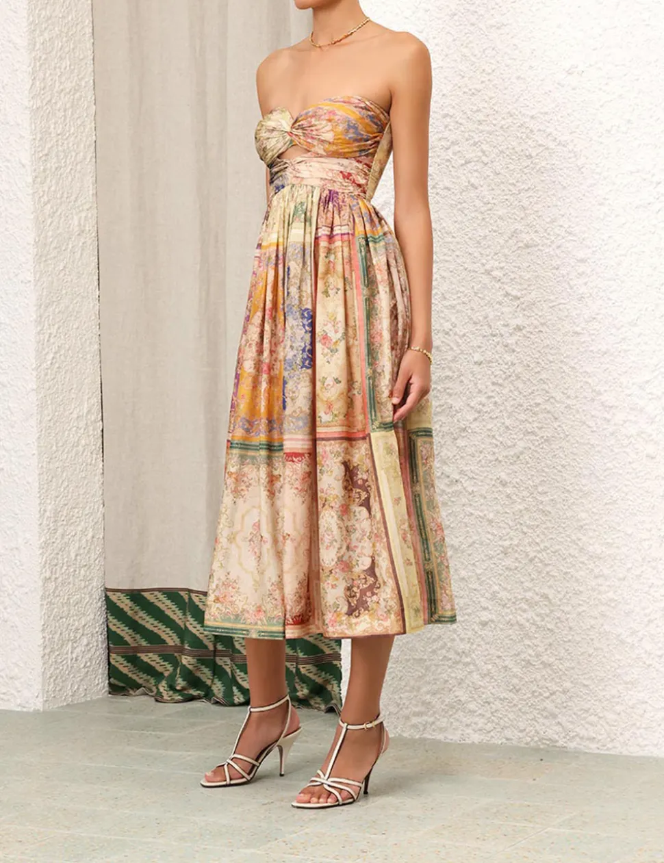 August Tie Front Midi Dress