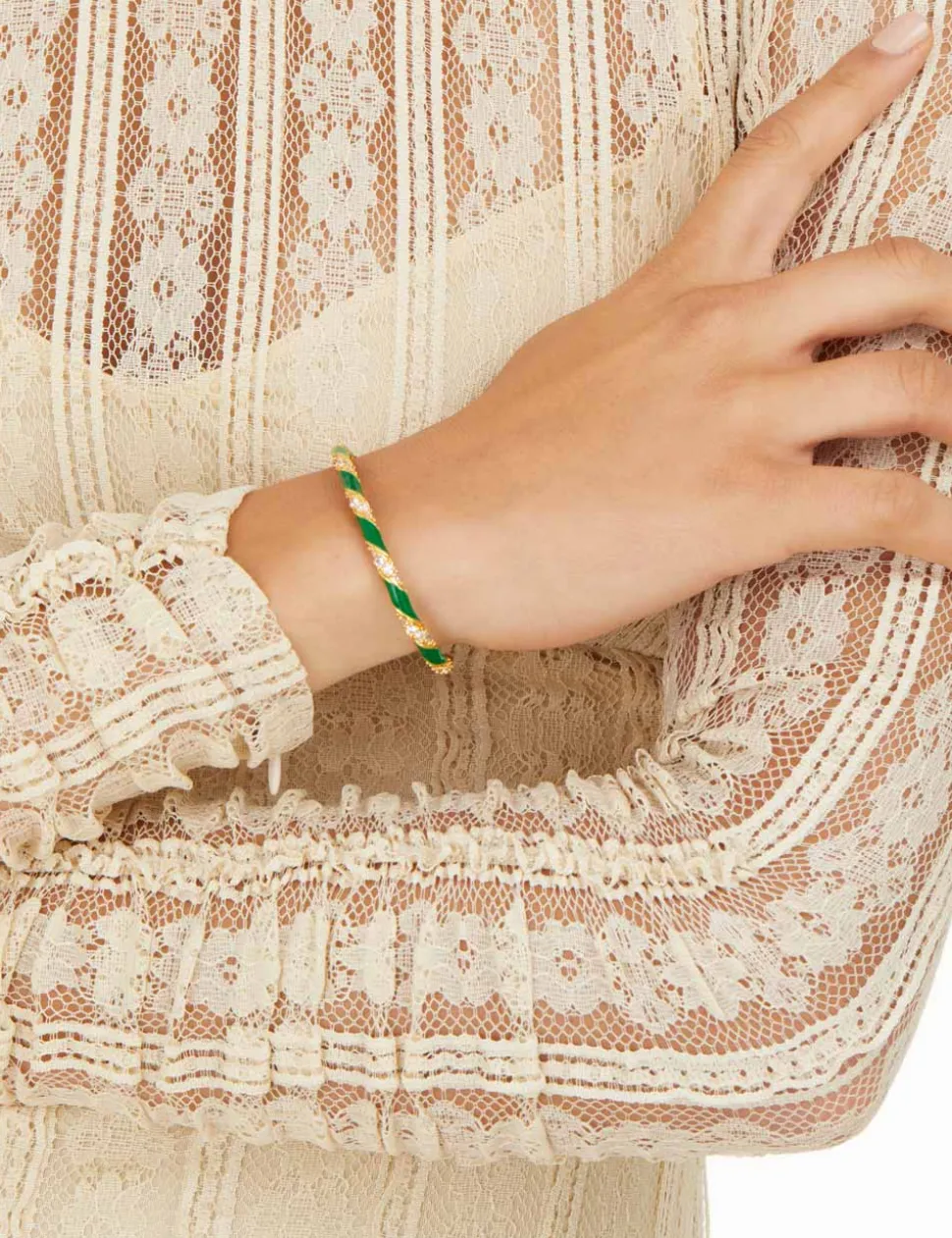 Candy Stripe Pave Cuff