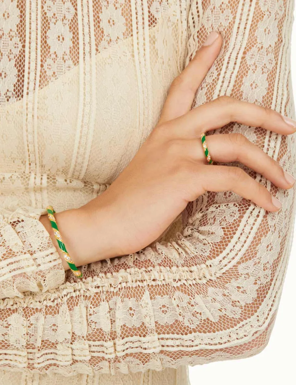 Candy Stripe Pave Cuff