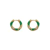 Candy Stripe Pave Hoops