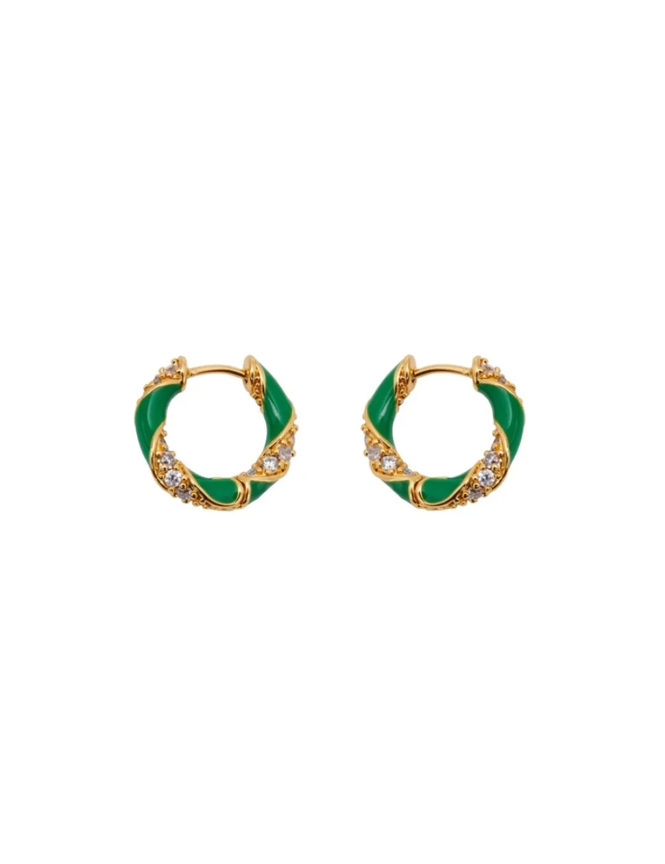 Candy Stripe Pave Hoops
