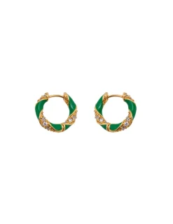 Candy Stripe Pave Hoops