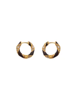 Candy Stripe Pave Hoops