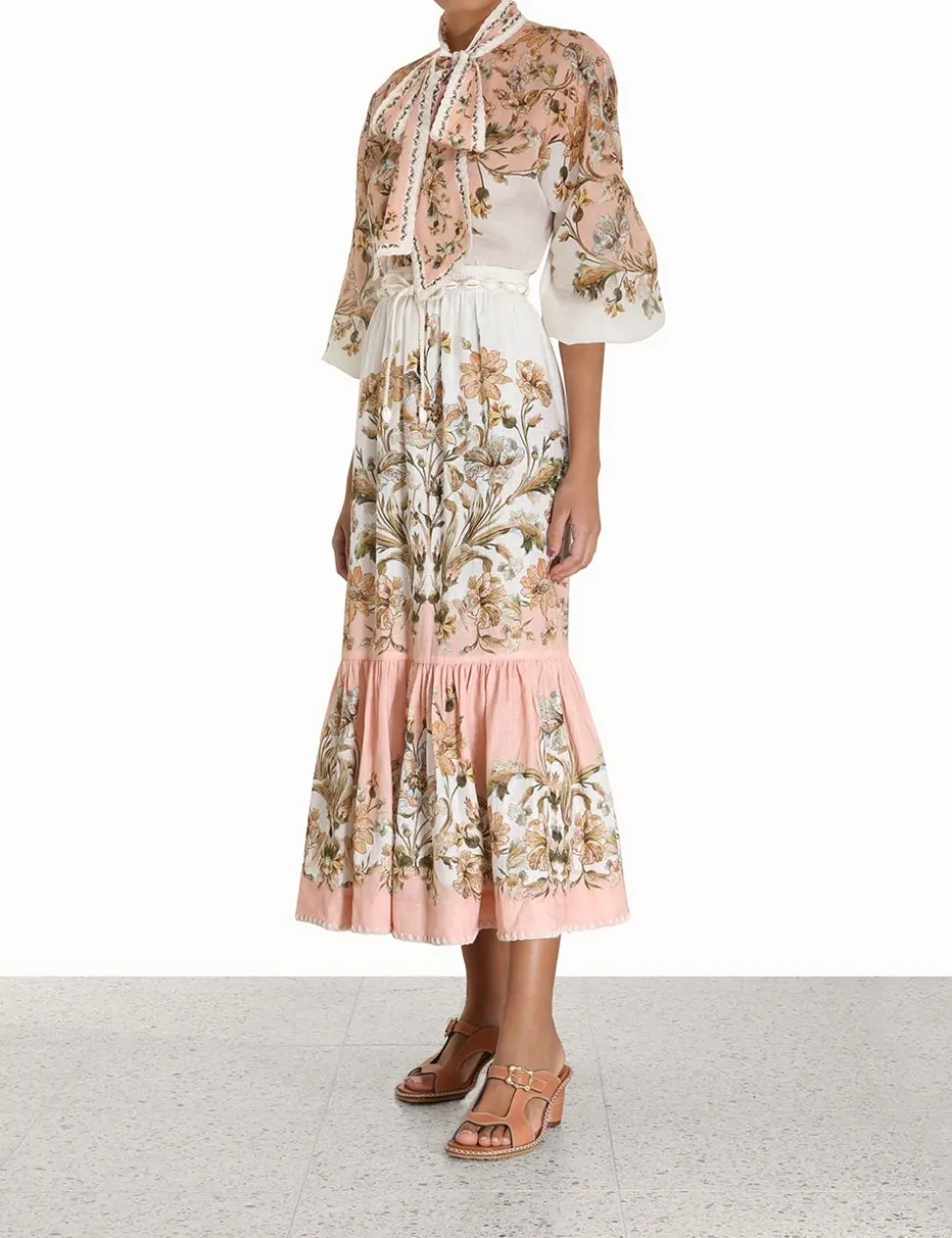 Chintz Tiered Midi Skirt