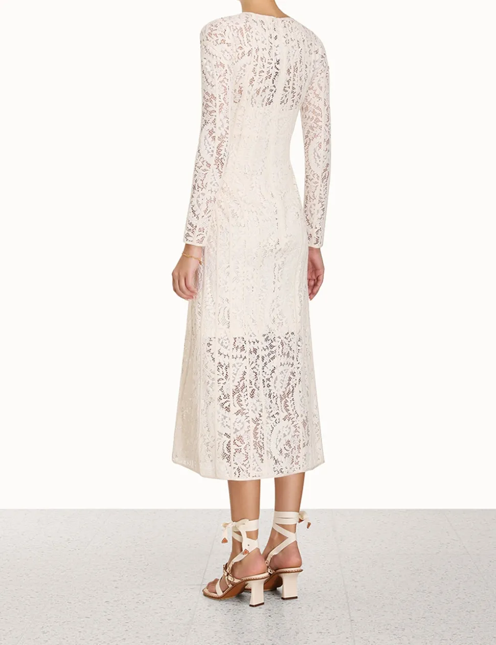 Devi Panelled Lace Midi Dress