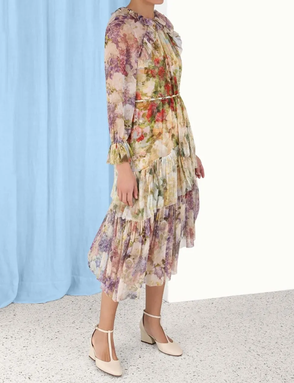 Luminosity Frill Midi Dress
