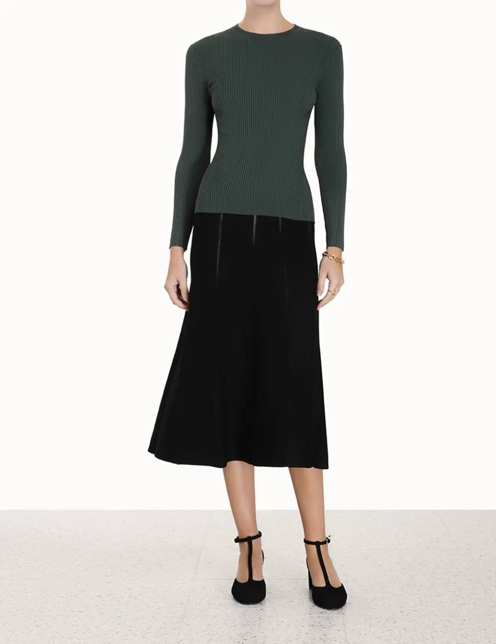 Luminosity Knit Panelled Skirt