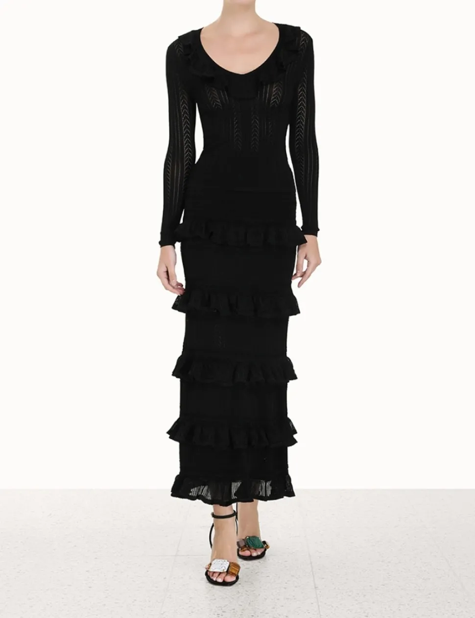 Luminosity Ruffle Midi Skirt