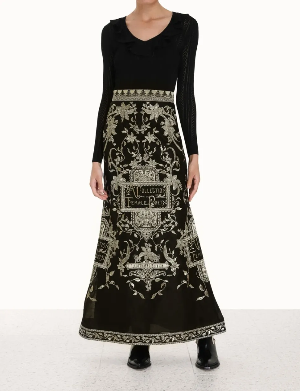 Lyrical Embroidery Maxi Skirt