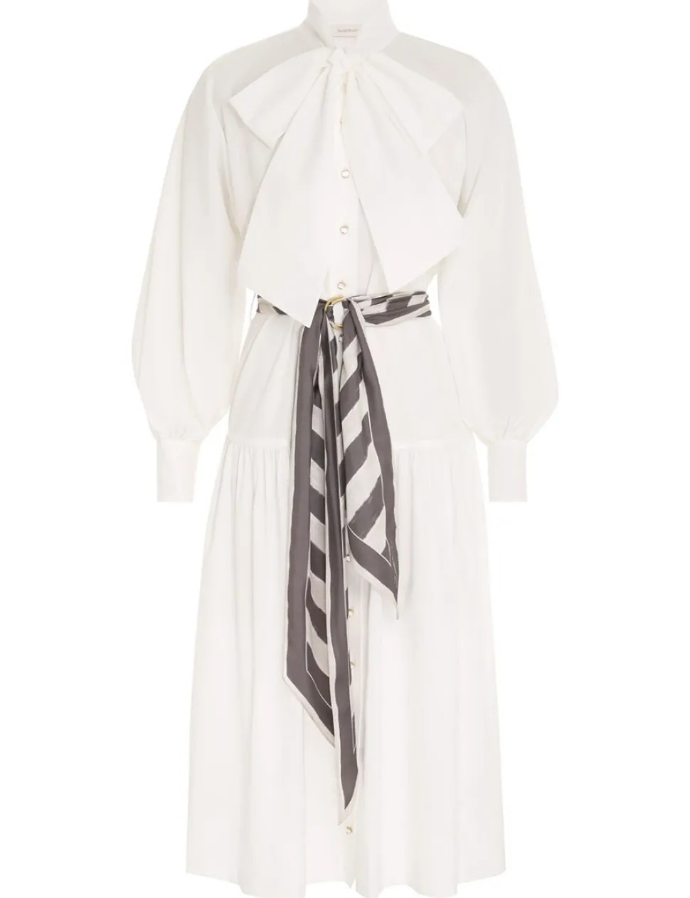 Lyrical Scarf Tie Shirt Dress