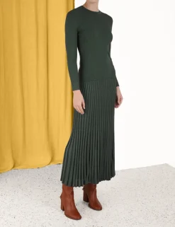Pleated Midi Skirt