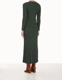 Pleated Midi Skirt