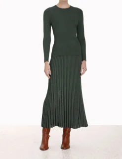 Pleated Midi Skirt