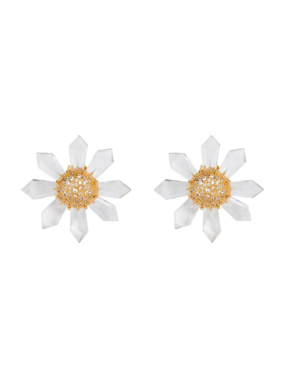 Quartz Sunflower Earrings