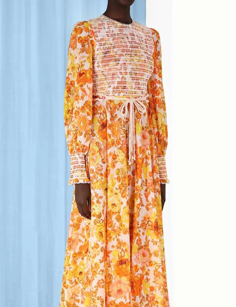 Raie Smocked Bodice Midi Dress