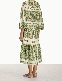 Raie Tiered Billow Midi Dress