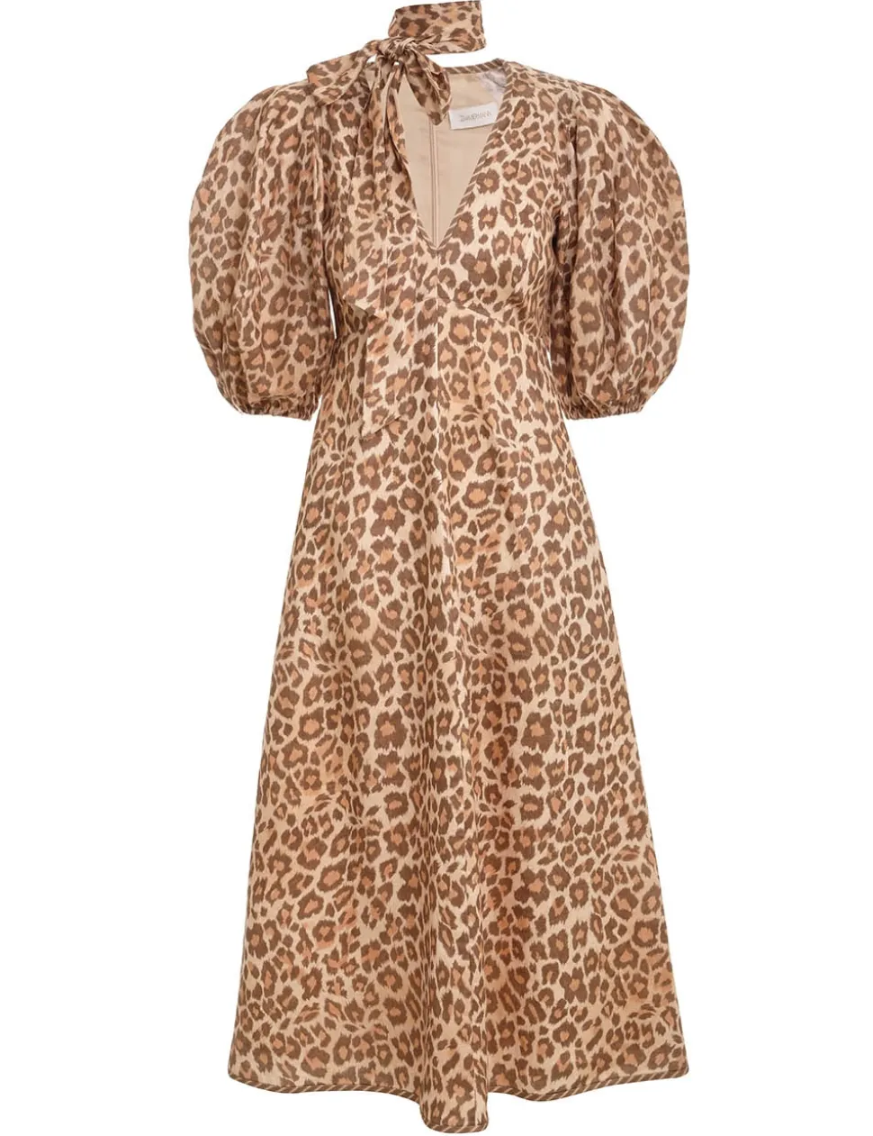 Tie Neck Midi Dress