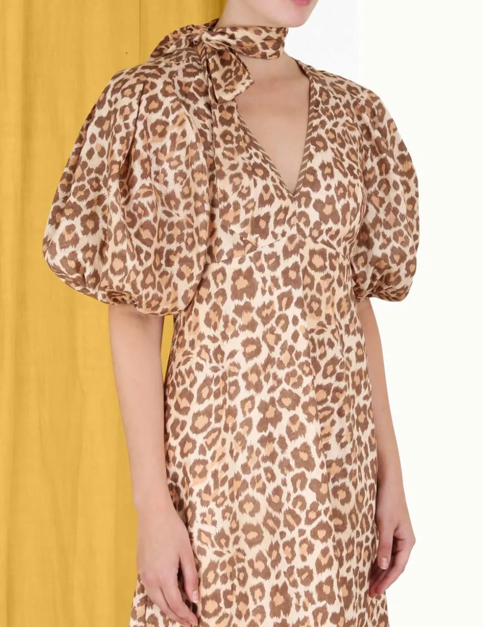 Tie Neck Midi Dress