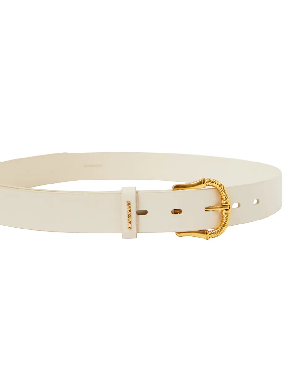 Twisted Buckle Leather Belt 30
