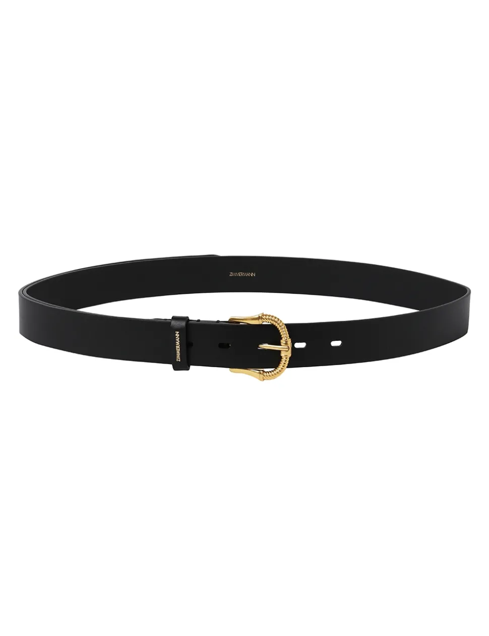 Twisted Buckle Leather Belt 30