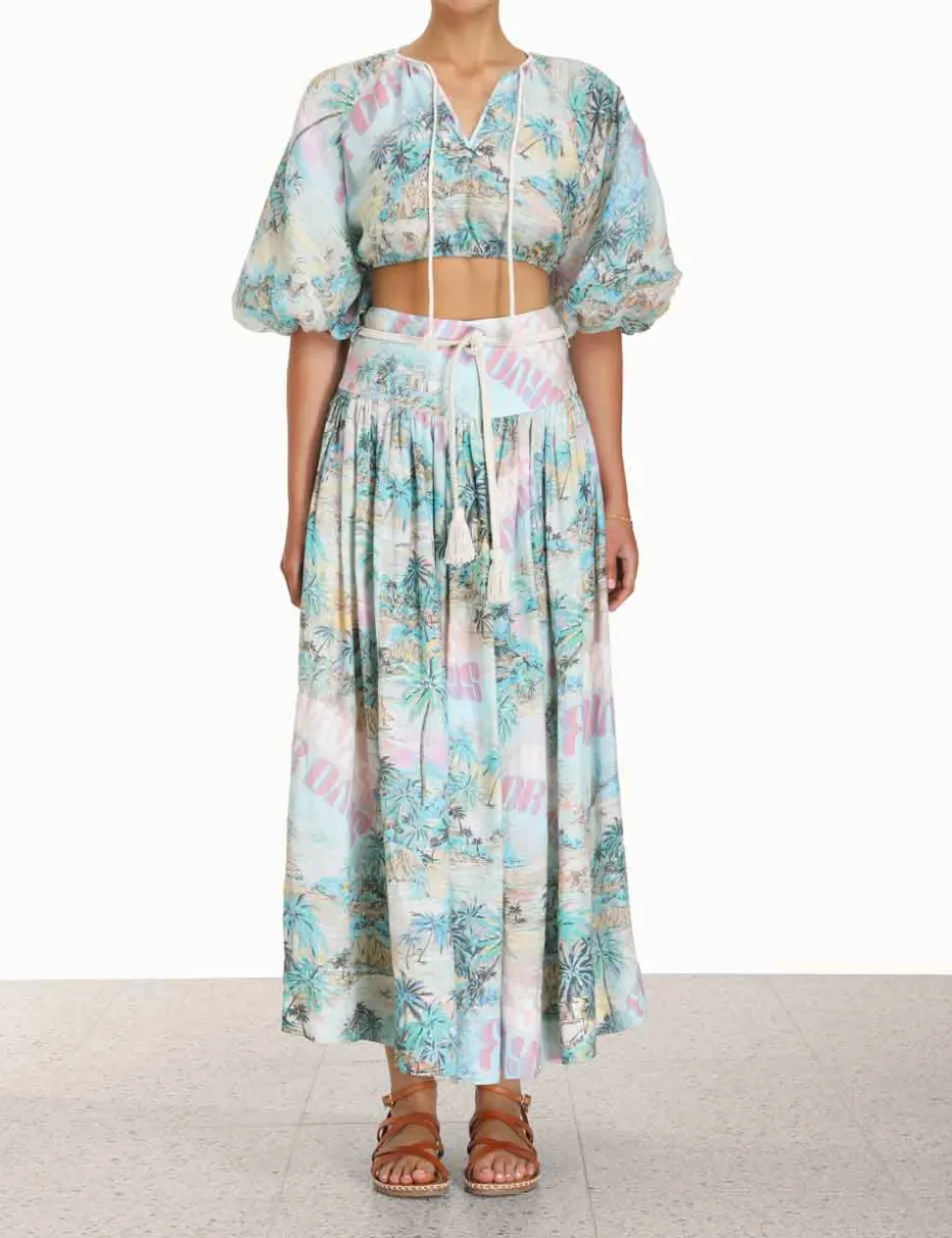 Vacay Puff Sleeve Crop Top